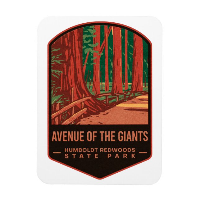 Imán Avenida del Parque Estatal Giants Redwood (Vertical)