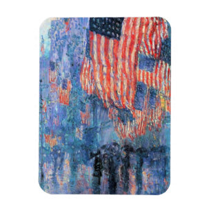 Imán Avenida en la lluvia por Frederick Childe Hassam