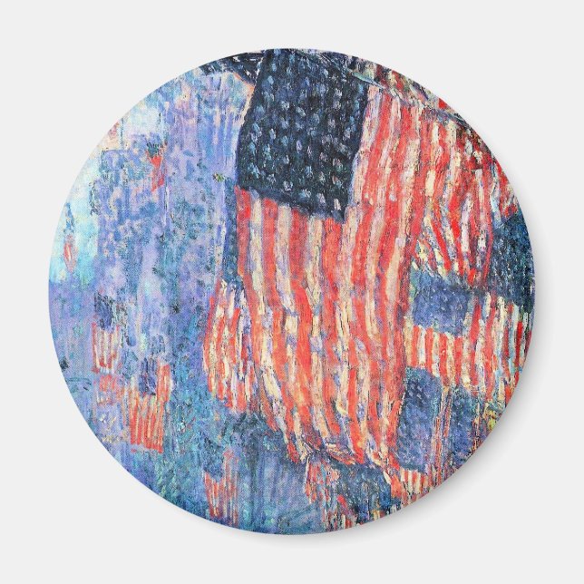 Imán Avenida en lluvia por Frederick Childe Hassam (Frente)