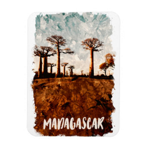 Imán Avenida Madagascar del paisaje baobabs