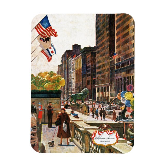 Imán Avenida Michigan, Chicago, por John Falter (Vertical)