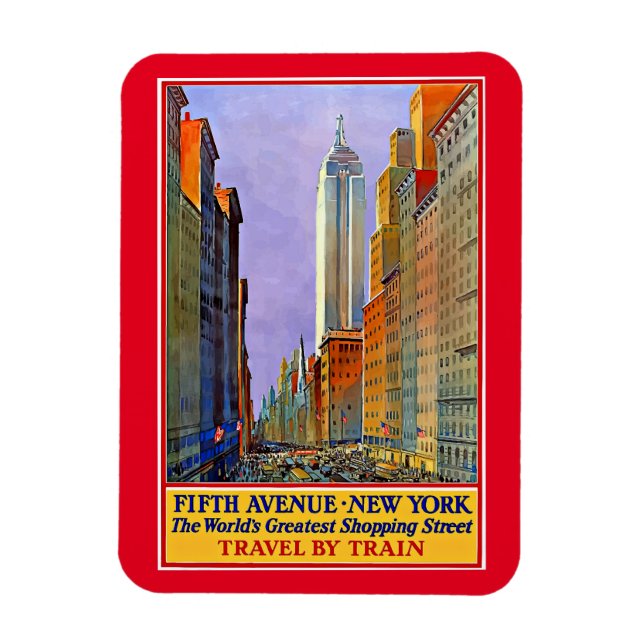 Imán Avenida Quinta, afiche de la época de Nueva York, (Vertical)