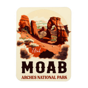 Imán Aventura al aire libre Moab Utah Vintage Sunset Ar