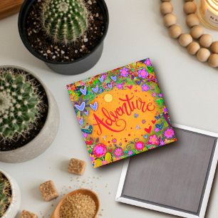 Imán Aventura Amarillo Diversión Floral Inespiritualida