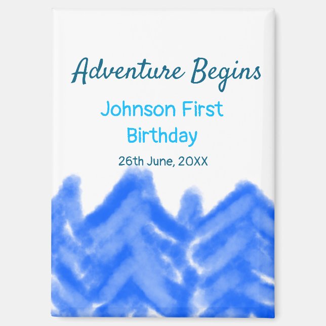 Imán Aventura azul Aqua empieza la primera montaña de c (Anverso)