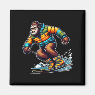 Imán Aventura de esquí Sasquatch Bigfoot Invierno Diver