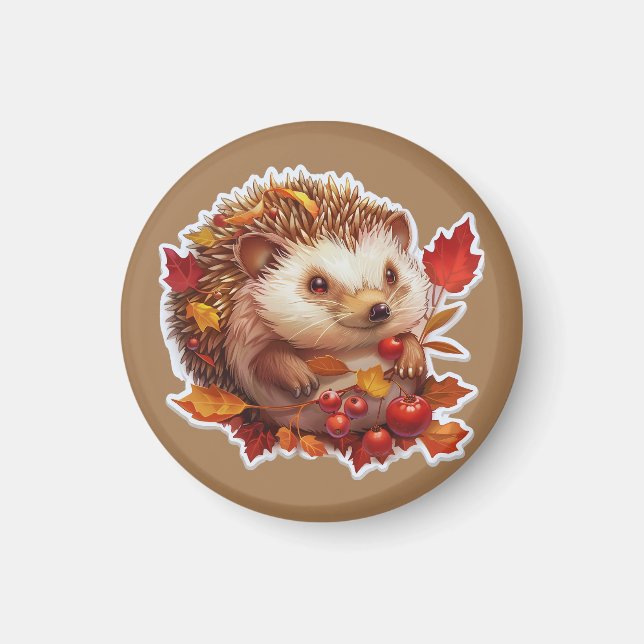 Imán Aventura de Hedgehog de otoño (Frente)