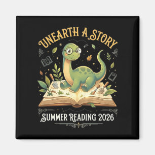 Imán Aventura de lectura de dinosaurios verano 2026 T
