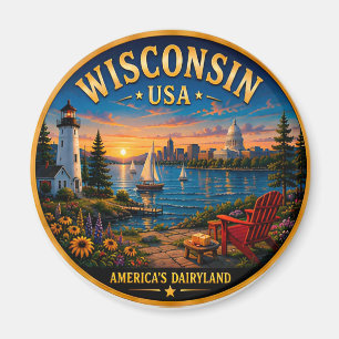 Imán Aventura de los Grandes Lagos de Wisconsin 🟡