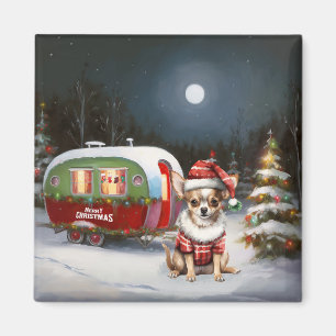 Imán Aventura de Navidad Caravana de Chihuahua de Invie