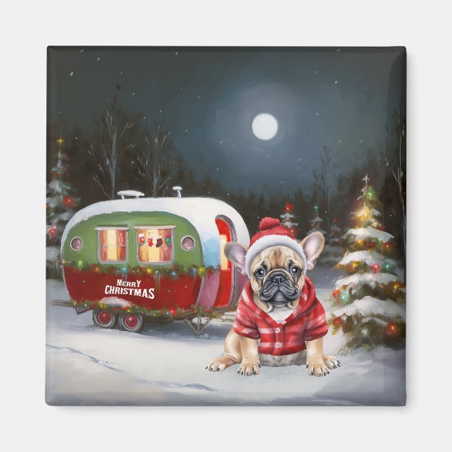 Imán Aventura de Navidades de la Caravana de Bulldog de (Frente)
