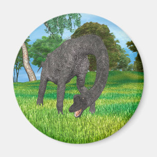 Imán Aventura del dinosaurio de cuello largo en la selv