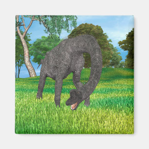 Imán Aventura del dinosaurio de cuello largo en la selv