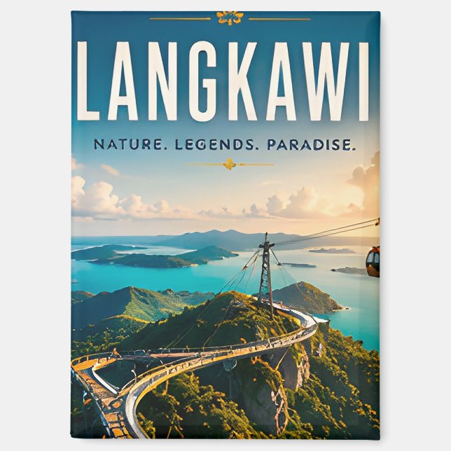 Imán 🌿 Aventura en la Isla Langkawi Malasia 🌉 (Anverso)