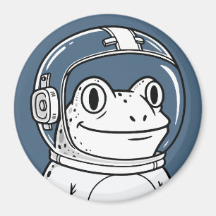 Imán Aventura espacial de rana astronauta linda