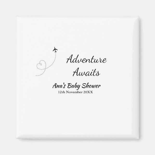 Imán Aventura espera a la ducha de bebé añadir el nombr (Frente)