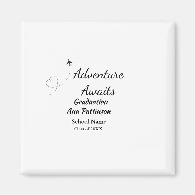 Imán Aventura espera graduación añadir nombre año escol (Frente)