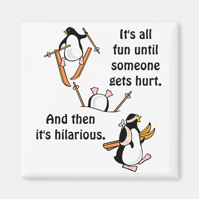 Imán Aventura para esquiar en Pingüino (Frente)