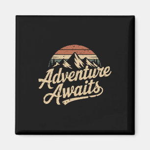 Imán Aventura Vintage Espera Montañas Naturaleza Exteri