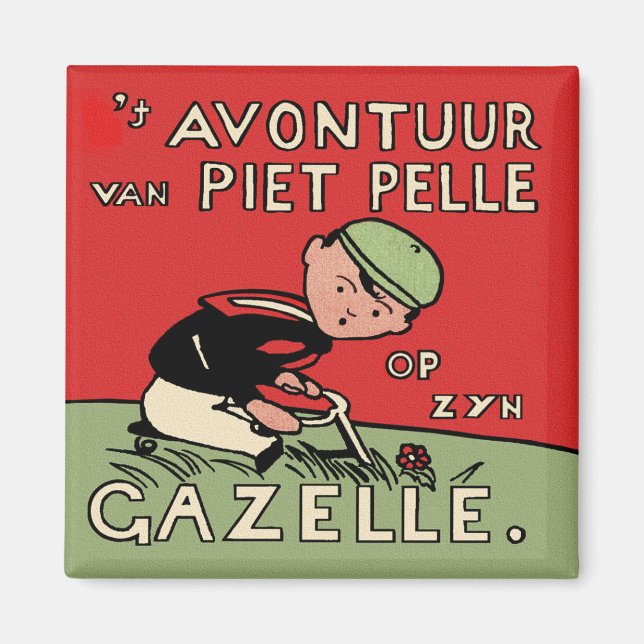 Imán Aventuras en bicicleta de Piet Pelle (Frente)