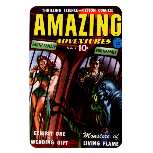 Imán Aventuras Increíbles #2 Cómic Retro de Ciencia Fic (Vertical)