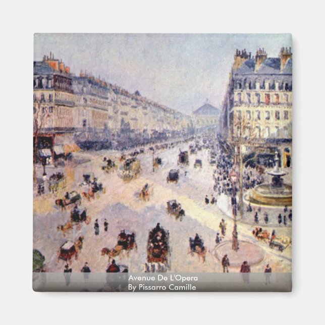 Imán Avenue De L'Opera By Pissarro Camille (Frente)