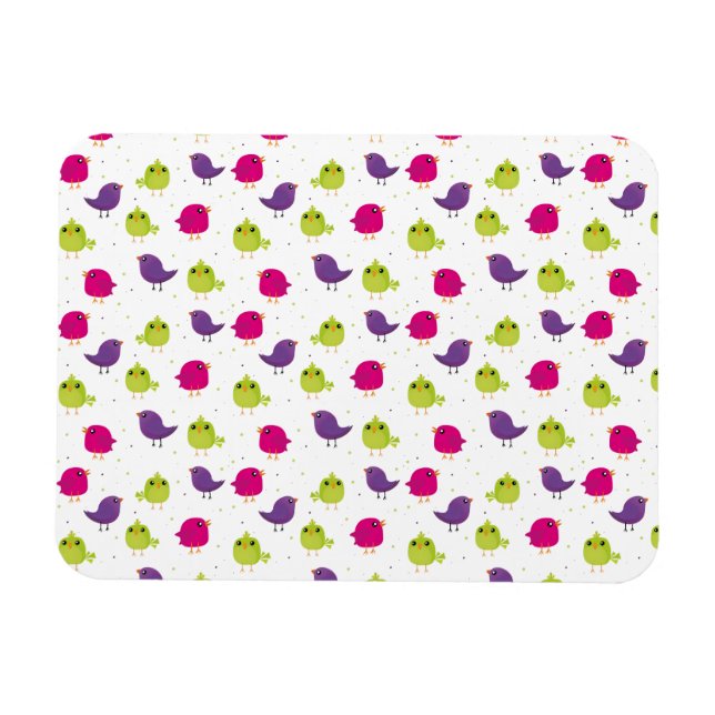 Imán Aves alegres y coloridas (Horizontal)