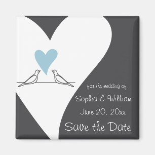 Imán Aves Amores Boda Clara De Corazón Azul Salven La F