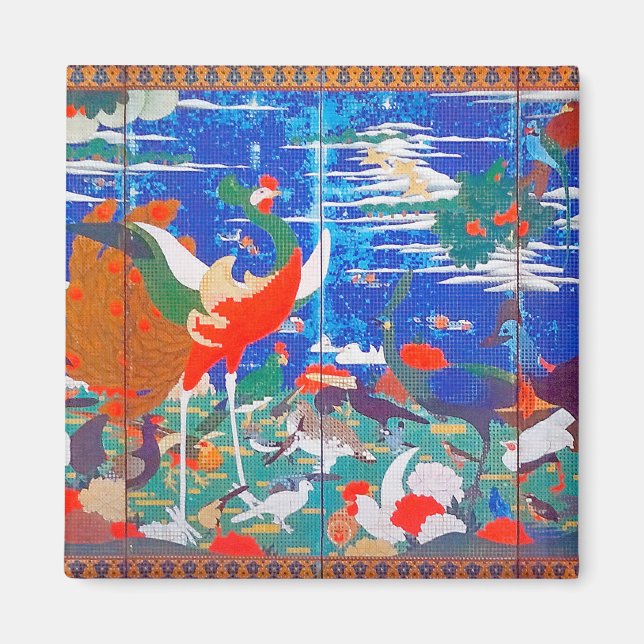 Imán Aves, animales y plantas florecientes (izquierda)  (Frente)