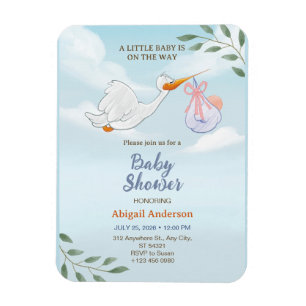 Imán Aves Cuestas Con Invitación De Baby Shower