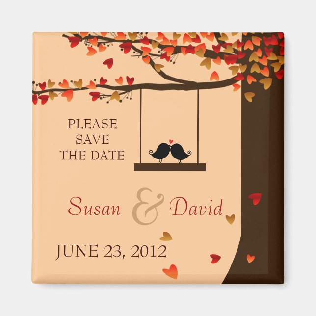 Imán Aves de amor que caen en favor de los robles (Frente)