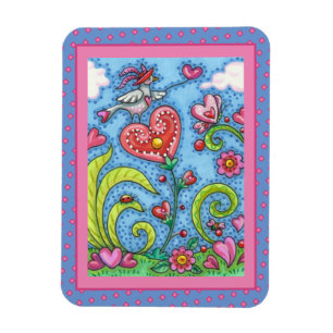 IMÁN AVES DE ARTE FOLLETO SIMÍTICO, JARDÍN DE CORAZÓN D