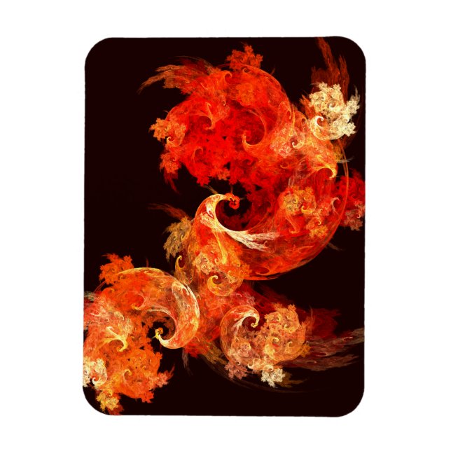 Imán Aves de Fuego de Baile Resumen Art Premium Magnet (Vertical)