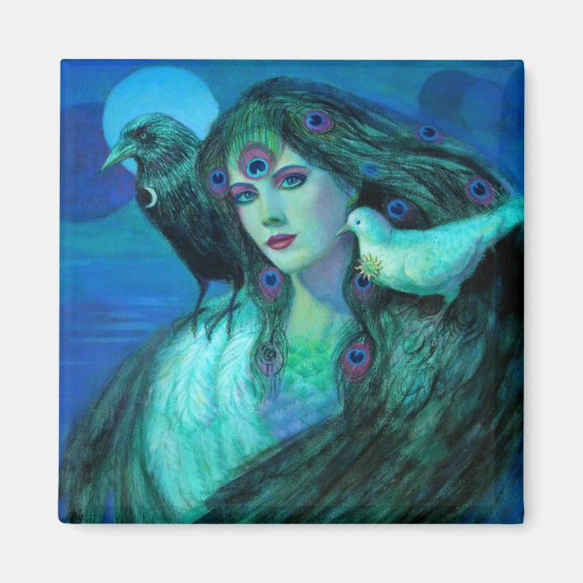 Imán "Aves de la Dualidad - Dama de la Calca" (Frente)