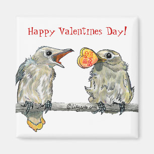 Imán Aves divertidas Feliz Día de San Valentín