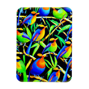 Imán Aves En Pintura De Árboles. ¡Hazte con una en Zazz