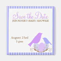 Aves Nest Baby Shower Salven imanes de fecha