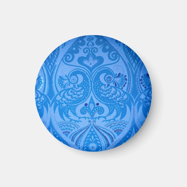 Imán Aves pavos reales orientales azules (Frente)