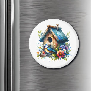 Imán Aves y Aves de Cuta Pequeña Acuarela
