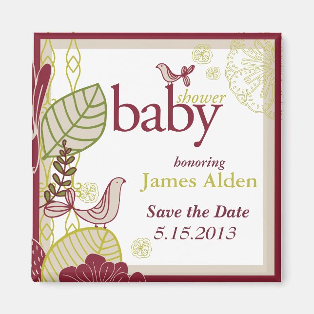 Imán Aves y flores (Frente)