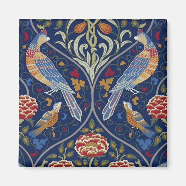 Imán Aves y flores, William Morris (Frente)