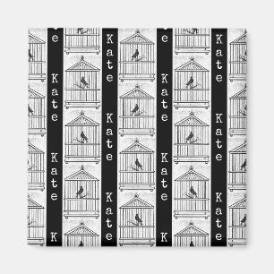 Imán Aves y jaulas PERSONALIZADAS Nombre Personalizado 