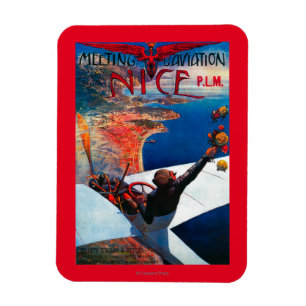 Imán Aviación de D de la reunión en Niza, poster de