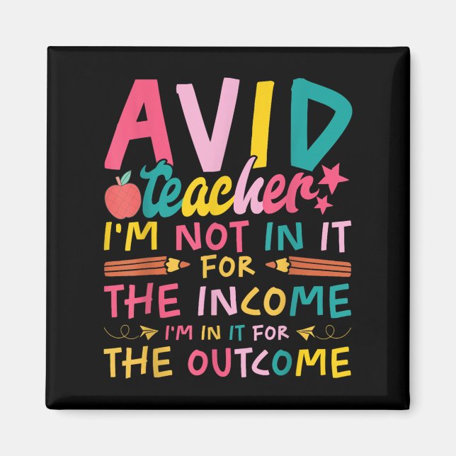 Imán Avid Teacher Supplies Funny Back To School For Men (Frente)