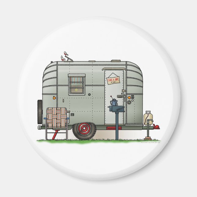 Imán Avion Camper Trailer (Frente)