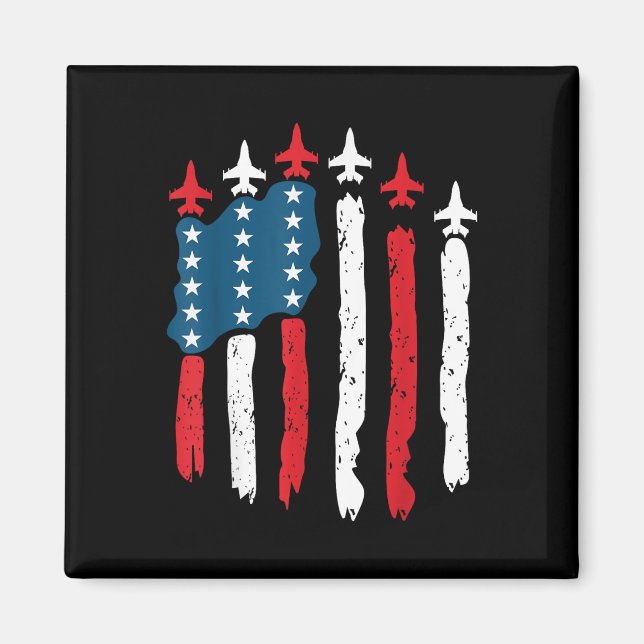 Imán Avión De Combate A Jet Bandera Estadounidense 4 De (Frente)