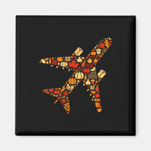 Imán Avión de otoño de calabaza otoño de acción de grac