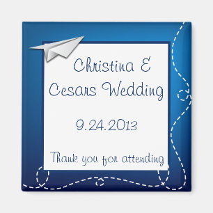 Imán Avión de papel magnético de 2"x2" de Invitación co