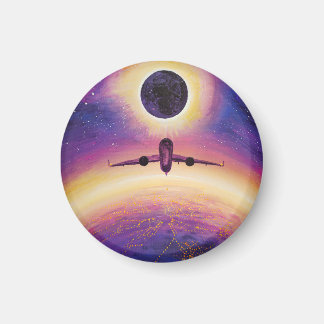Imán Avión en ciudad de vuelo y eclipse