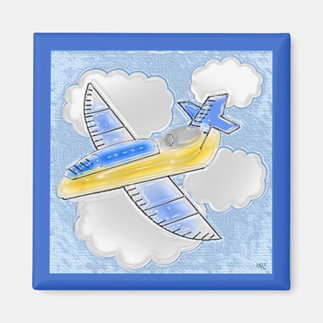 Imán Avión Jet de arte digital (Frente)